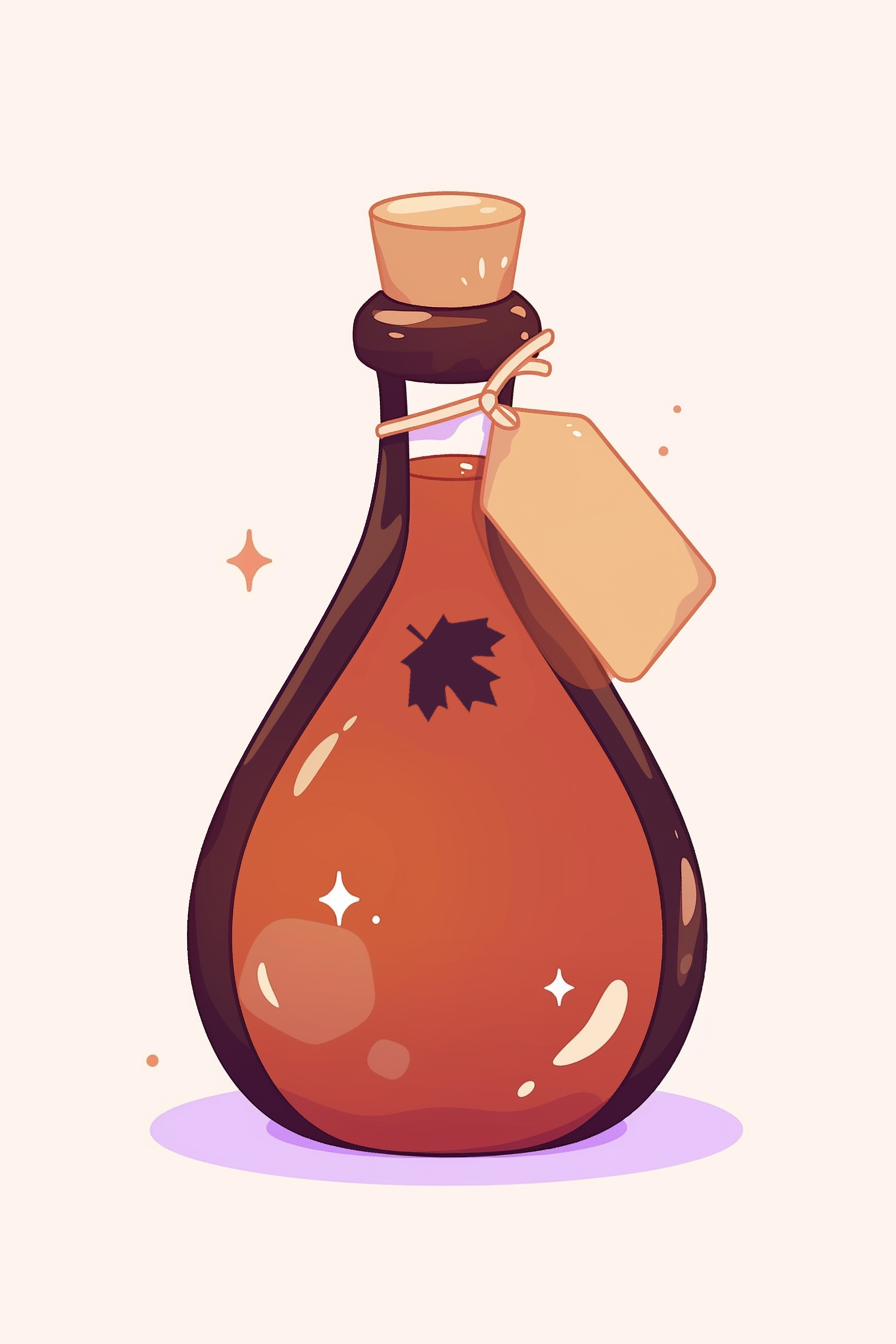 thanksgiving food drawing ideas featuring a delightful illustrated maple syrup jar with a maple leaf design and a tag, perfect for festive artwork.